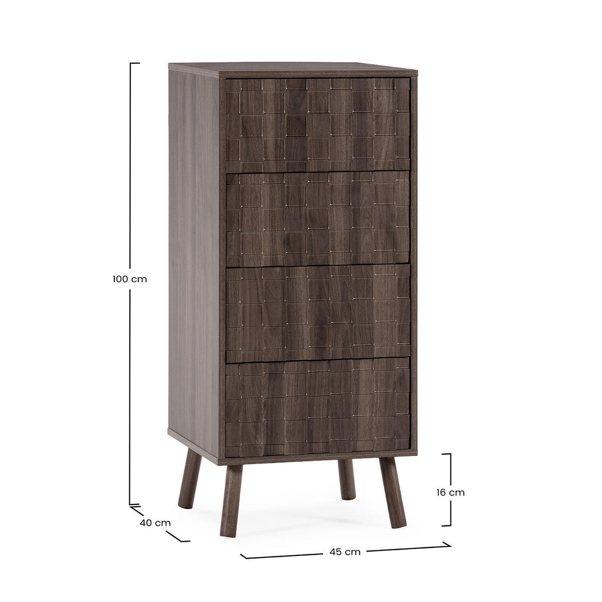 COMODĂ 45/100/40 Canadá aspect de nuc comun - culoare nucă, compozit lemnos (45/100/40cm) - VS Venta-stock