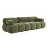 3-SITZER SOFA Samt Stoff Grün - Schwarz/Olivgrün, Kunststoff/Textil (285/70/96cm) - Makamii