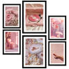 POSTER Set Mit 6 Dekorative Kunst, Rosa A3 & A4 Schwarzer Rahmen - Schwarz, Papier (29/3cm) - Nacnic