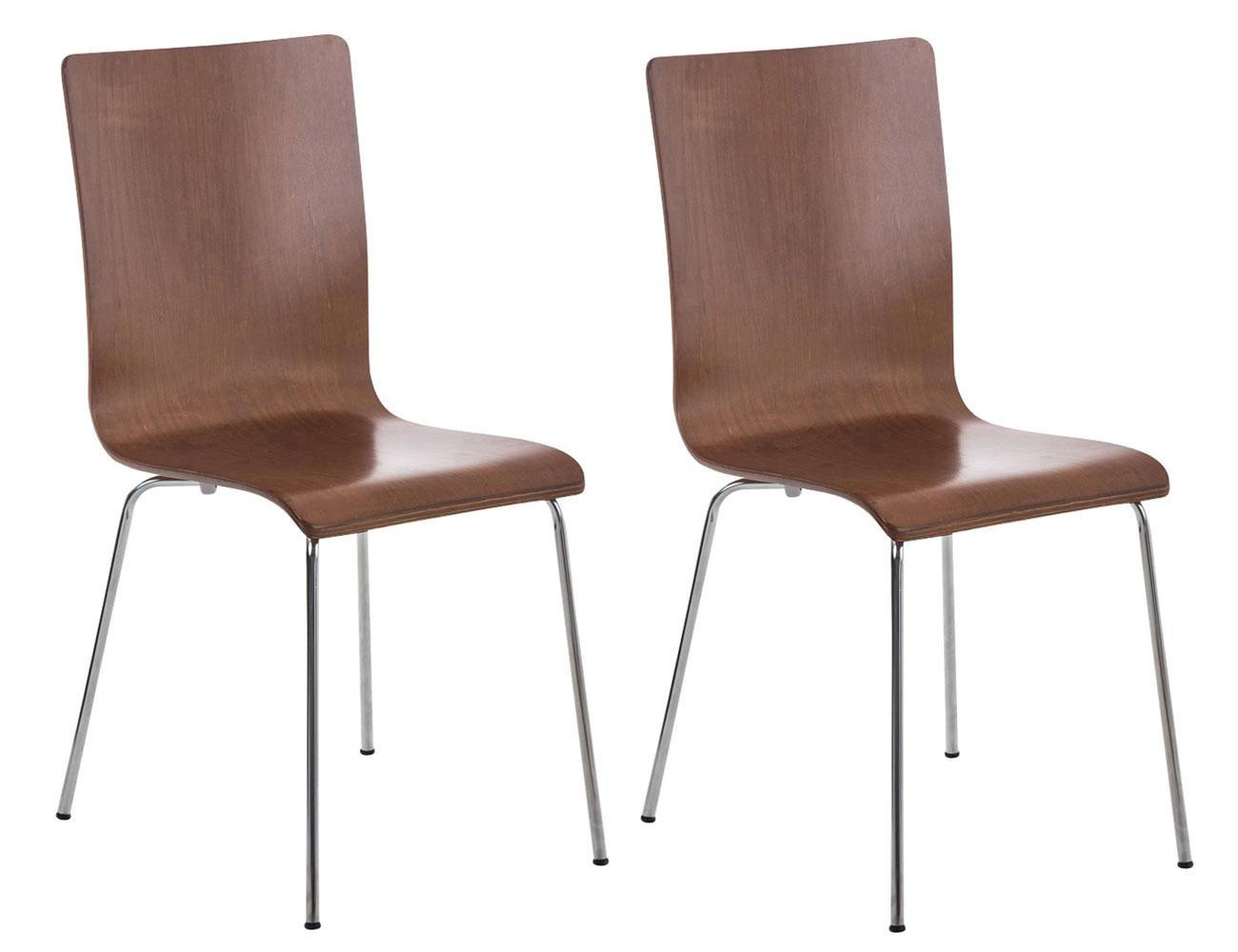 BESUCHERSTUHL 2er Set Holz braun - Braun, Holz/Metall (43/87/47cm) - CLP