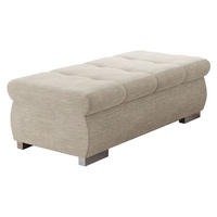 POLSTERHOCKER Orkan Groß - Champagner/Silberfarben, Holz/Textil (120/39/60cm) - MIRJAN24