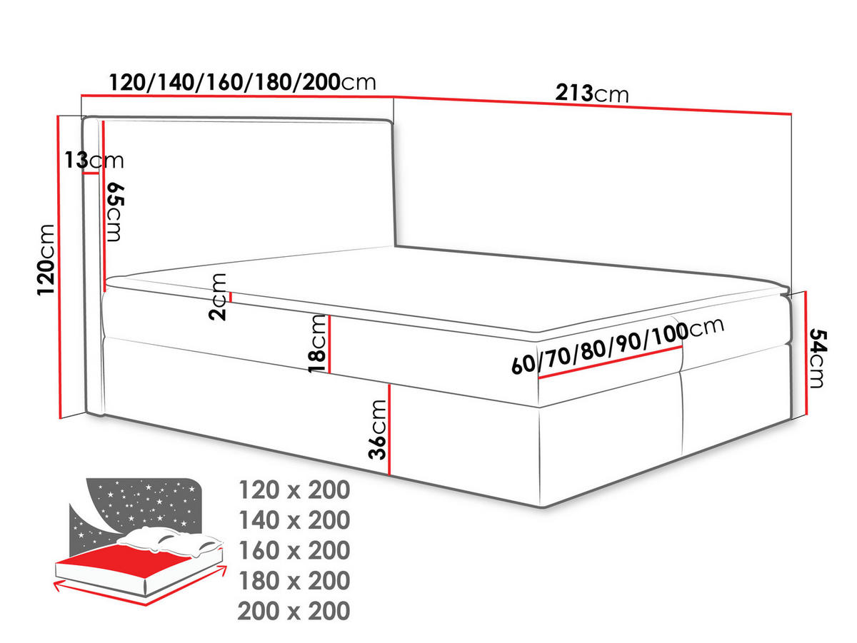 BOXBETT Basic - Dunkelblau, Holz (120/200cm) - MIRJAN24