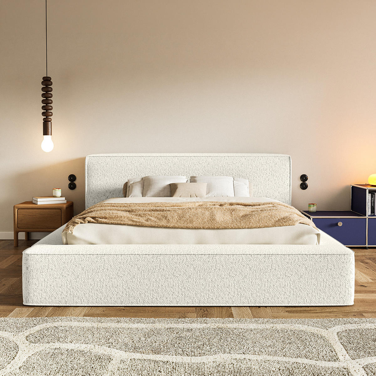 POLSTERBETT Mummo Premium 160x200 cm, Weiß - Weiß, Textil (200/160cm) - Fedve