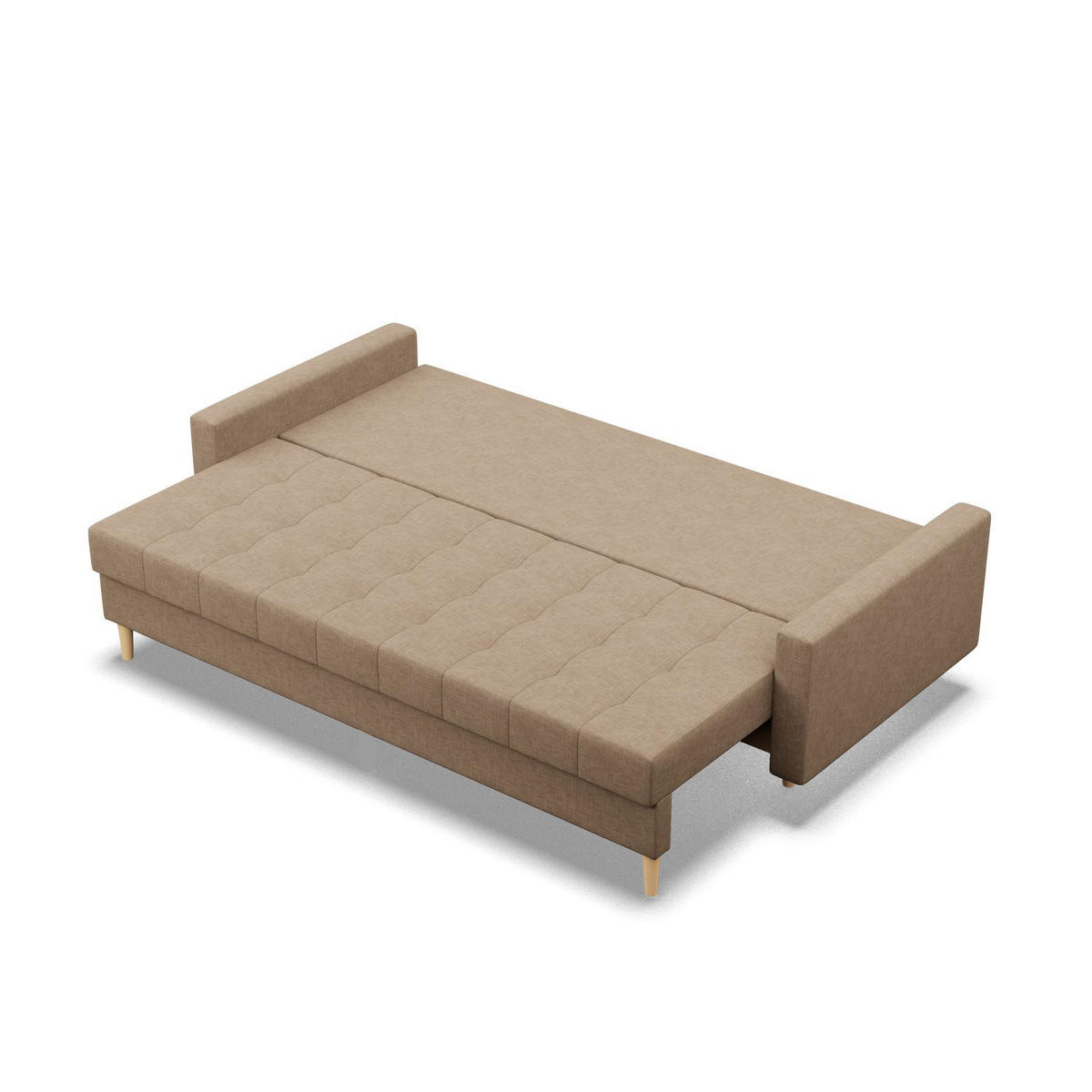 SOFA 3-SITZER MIT SCHLAFFUNKTION ELMA, Braun - Braun, Textil (212/88/92cm)