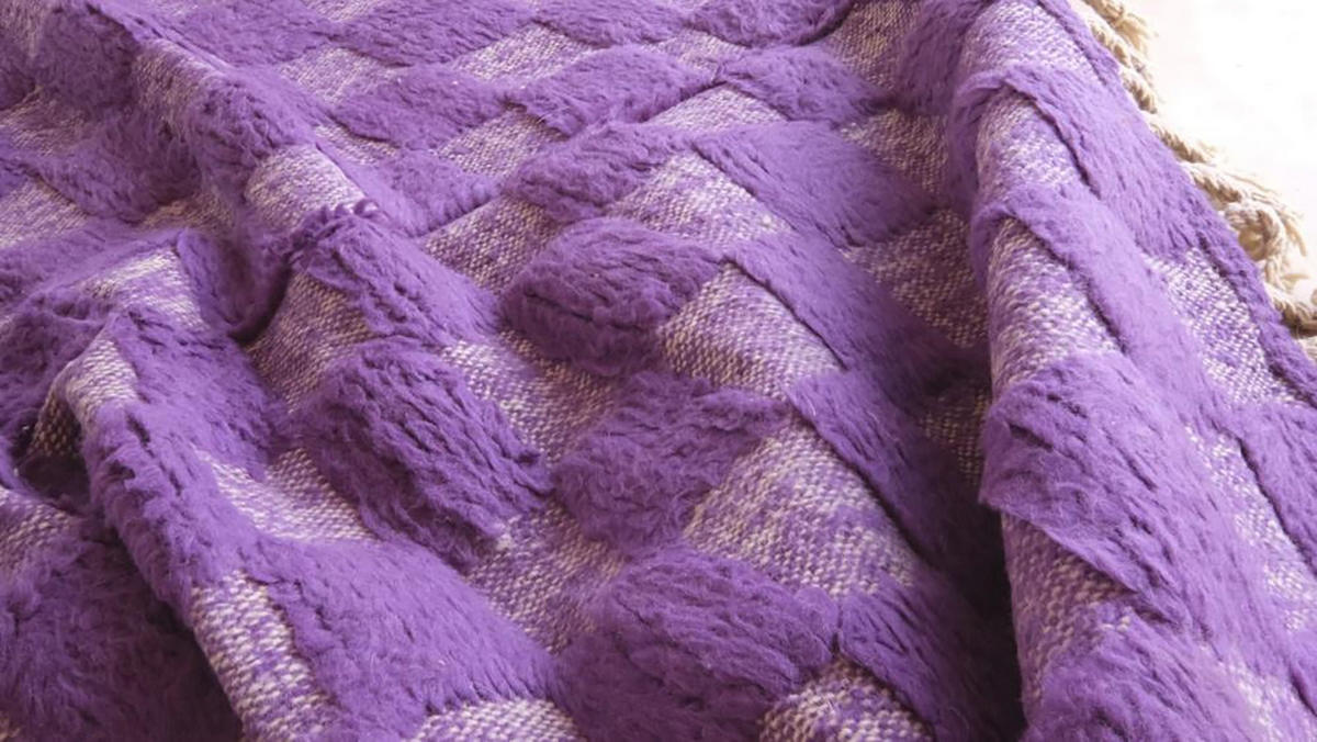 BERBERTEPPICH aus Marokko aus Wolle modern 140x 200 cm - Lila, Naturmaterialien (140/200cm) - AFK Living