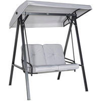 HOLLYWOODSCHAUKEL 145/116/172 cm mit verstellbarem Sonnendach und Polsterung, Grau - Grau, Textil (116/172/145cm) - Redom