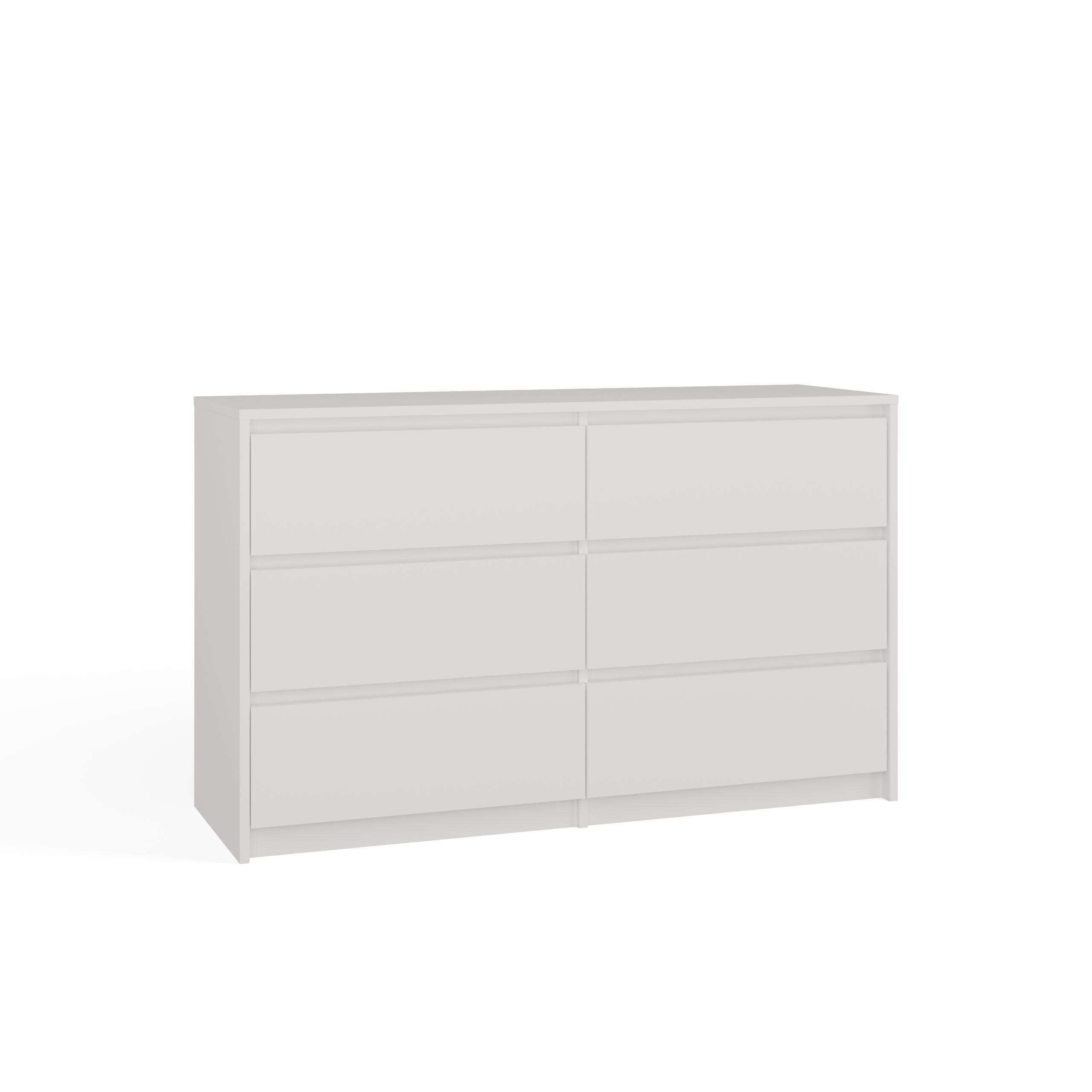 KOMMODE KARO 6 SCHUBLADEN K120 WEISS - Weiß, Holzwerkstoff (120/73.5/40cm) - CDF