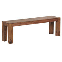 ESSZIMMERBANK MUMBAI Massivholz Landhausstil, Dunkelbraun 140x35x45 cm - Braun, Holz (140/45/35cm) - KADIMA DESIGN