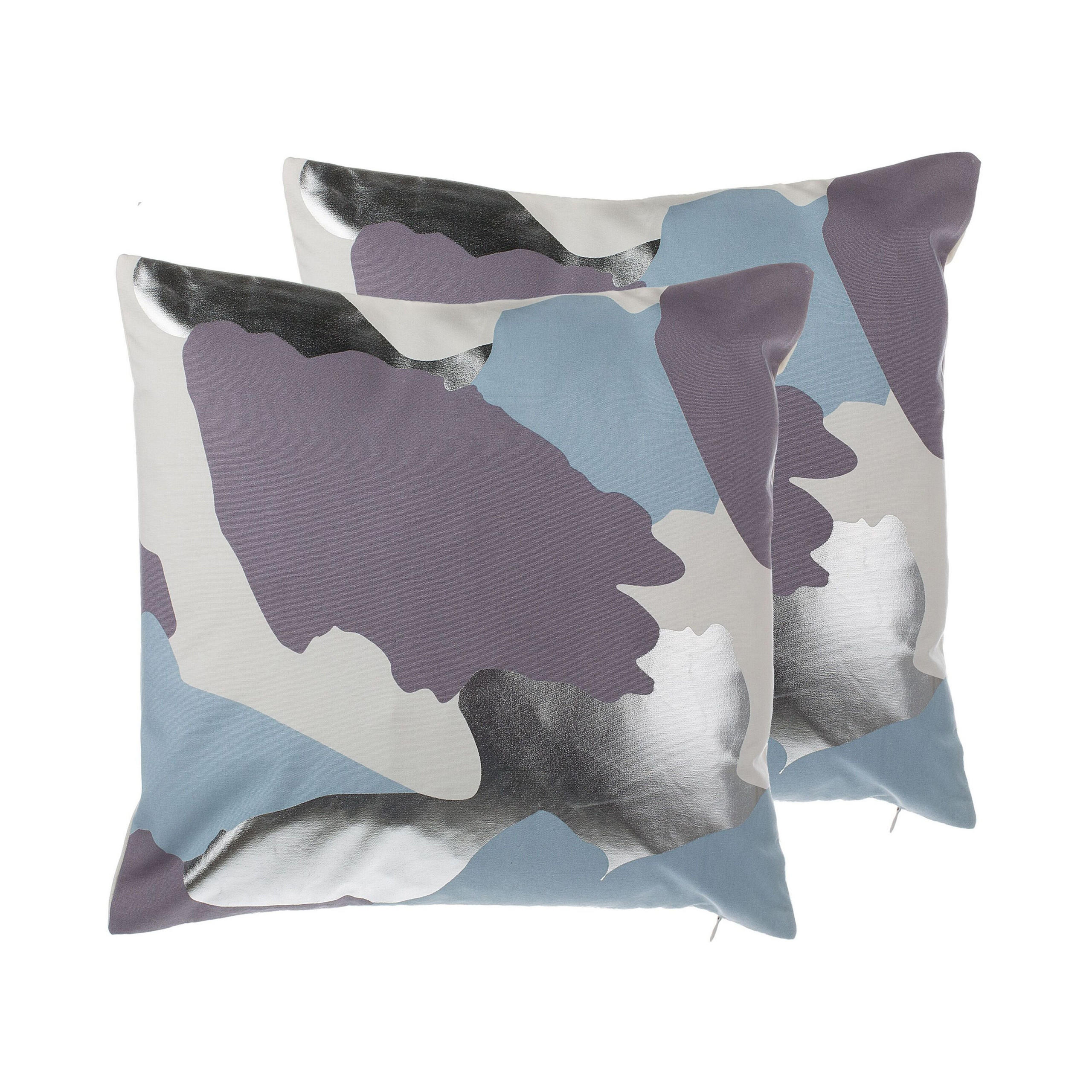 DEKOKISSEN 2er-Set Bunt 45/45 cm Ixia - Multicolor, Naturmaterialen/Textil (45/45cm) - Beliani