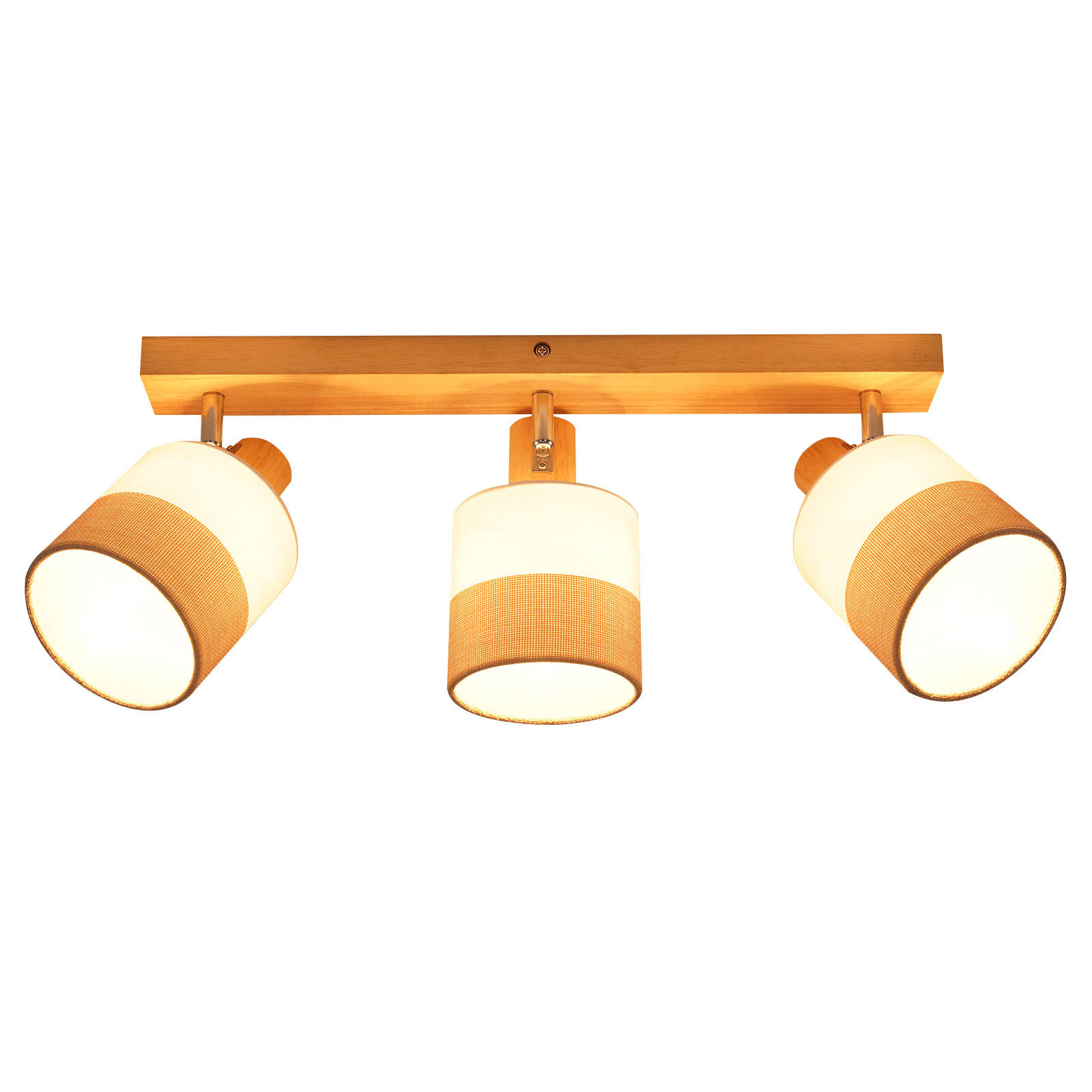 DECKENSTRAHLER Rikoh 16/13/48 cm - Beige, Holz (48/16/13cm) - ZMH