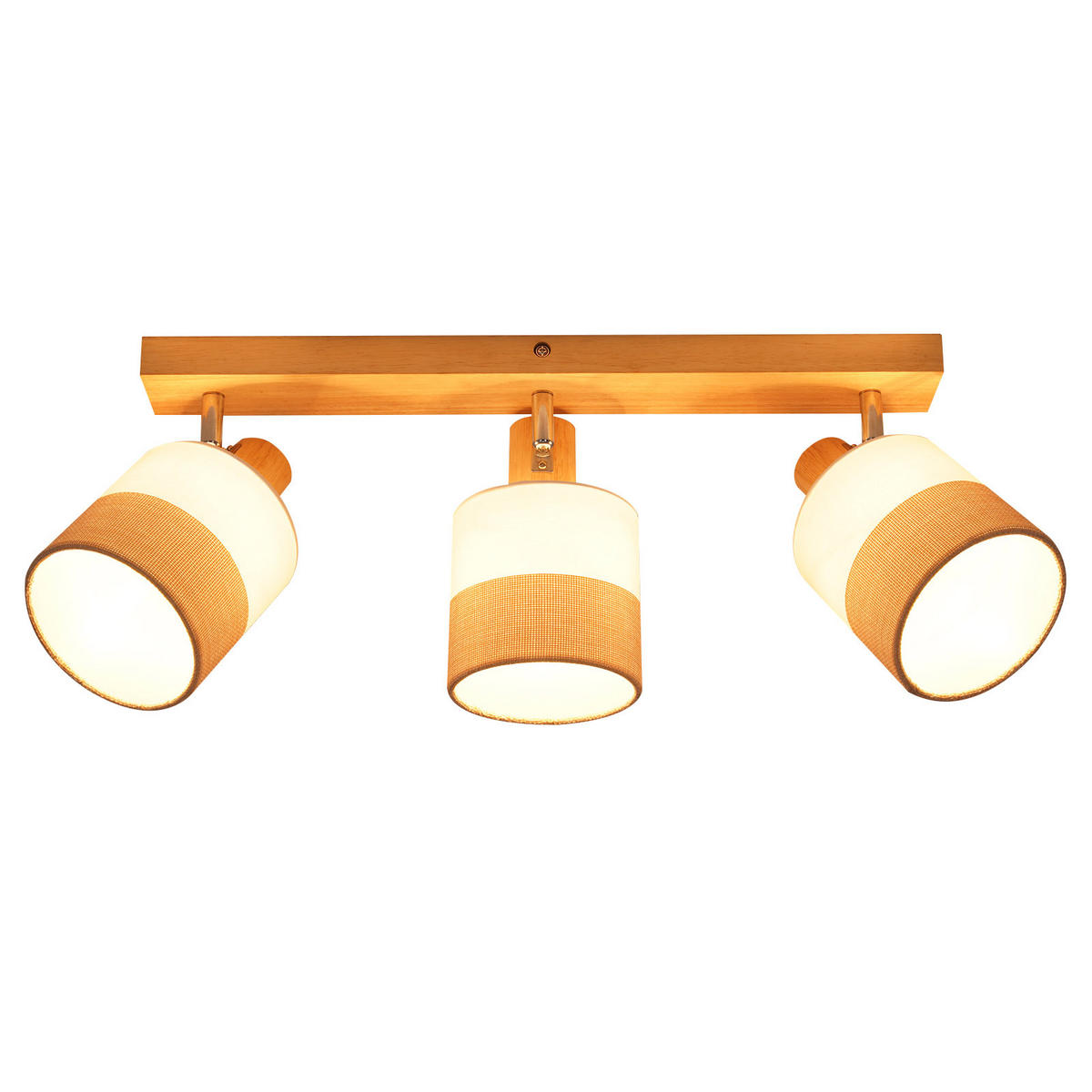 DECKENSTRAHLER Rikoh 16/13/48 cm - Beige, Holz (48/16/13cm) - ZMH