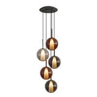 GALERIELEUCHTE Belluna 5-flammig Mehrfarbig Ø 24cm - Multicolor, Glas (24/24/45cm) - s.luce