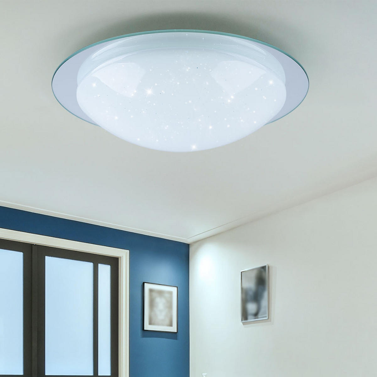 LED DECKENLEUCHTE Stahl Weiß - Weiß, Metall (38/38/10cm)