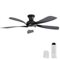 DECKENVENTILATOR 132cm LED Licht 5 ABS Flügel Timer Fernbedienung - Schwarz, Kunststoff (132/132/30.5cm) - CASIVA