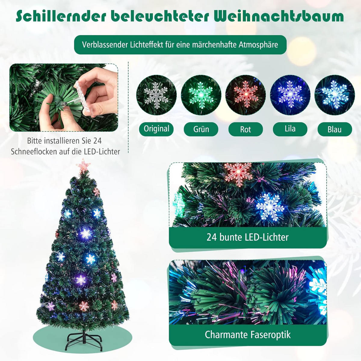 WEIHNACHTSBAUM Grün - Grün, Kunststoff (150cm) - COSTWAY