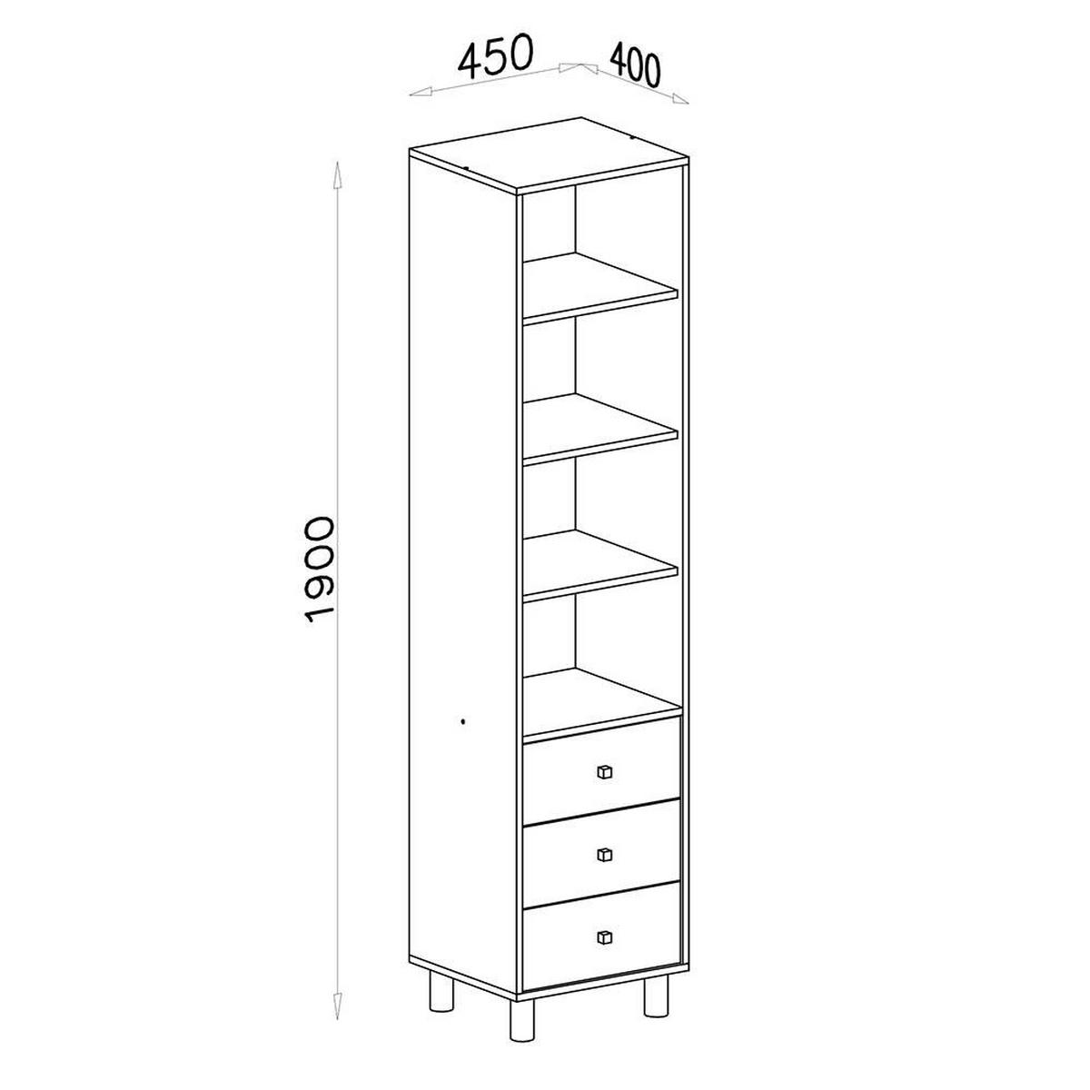SCHLAFZIMMER Set 7-tlg. – FARO System – Grau / Weiß - Grau, Holzwerkstoff (90/190/90cm) - hi-markt