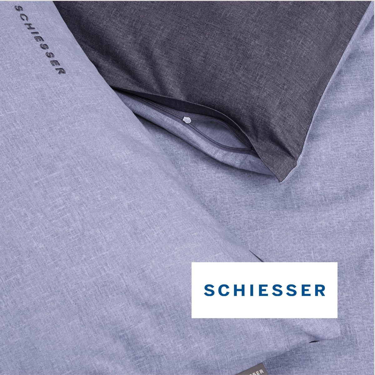 BETTWÄSCHESET Doubleface - Renforcé - 2-teilig - 155 x 220 cm - Blau - Blau, Textil (155/220cm) - SCHIESSER