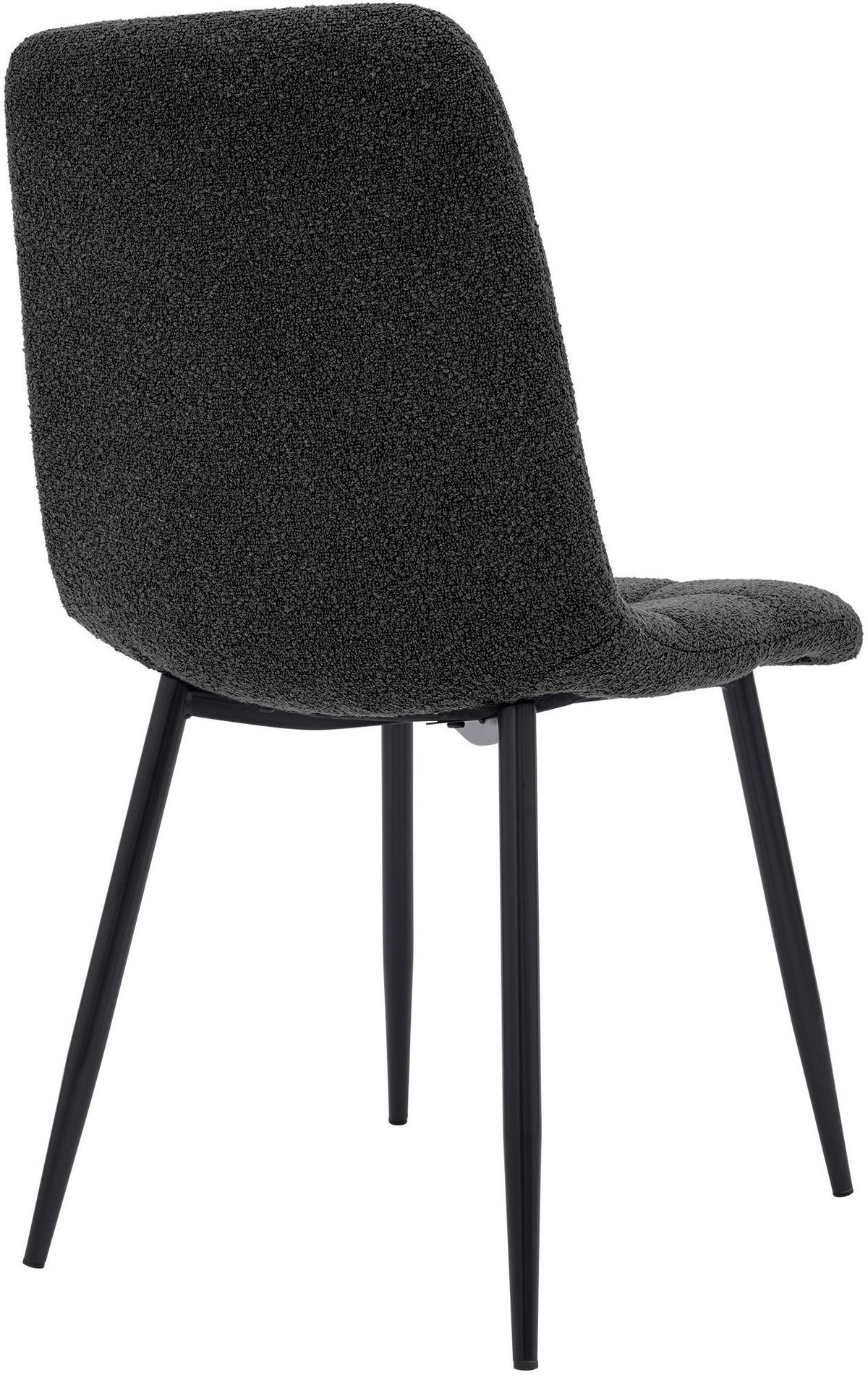 ESSZIMMERSTUHL Stoff Dunkelgrau - Dunkelgrau/Schwarz, Textil/Metall (45/84/55cm) - CLP