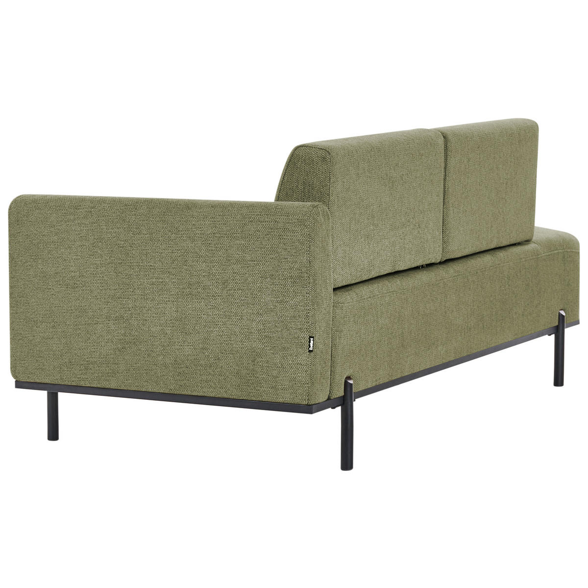 ČALOUNĚNÉ LEHÁTKO CHAISE LONGUE Umělý len Zelené Savasse - černá/zelená barva, textil (170/78/85cm) - Beliani