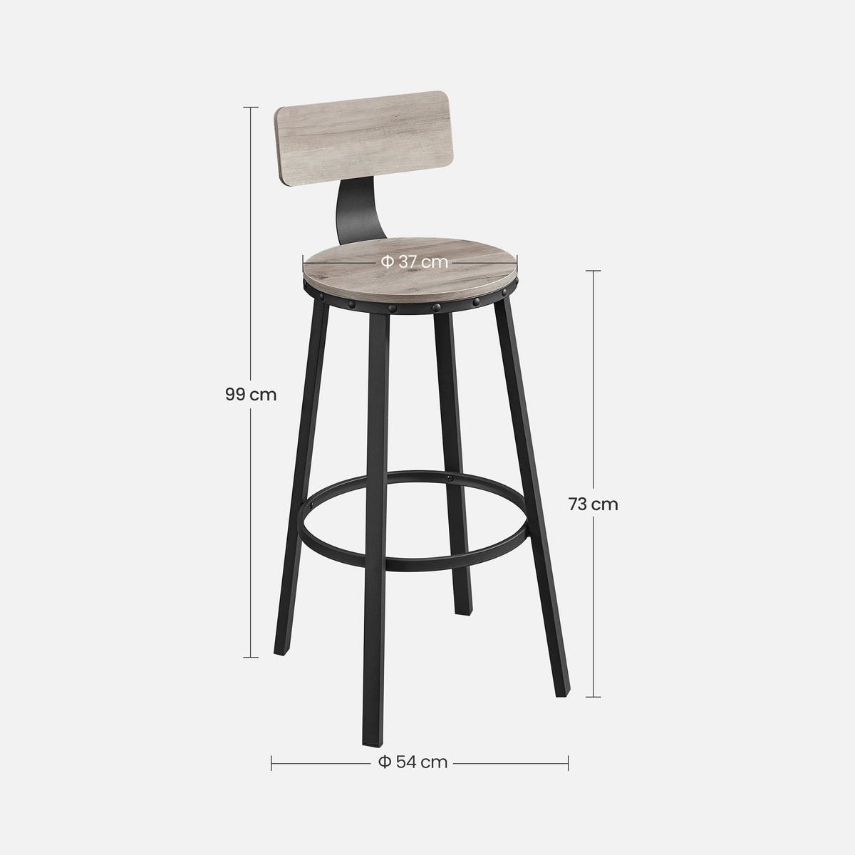 BARSTUHL 2ER-SET - Schwarz, Holzwerkstoff (54/99/54cm) - Hansiro