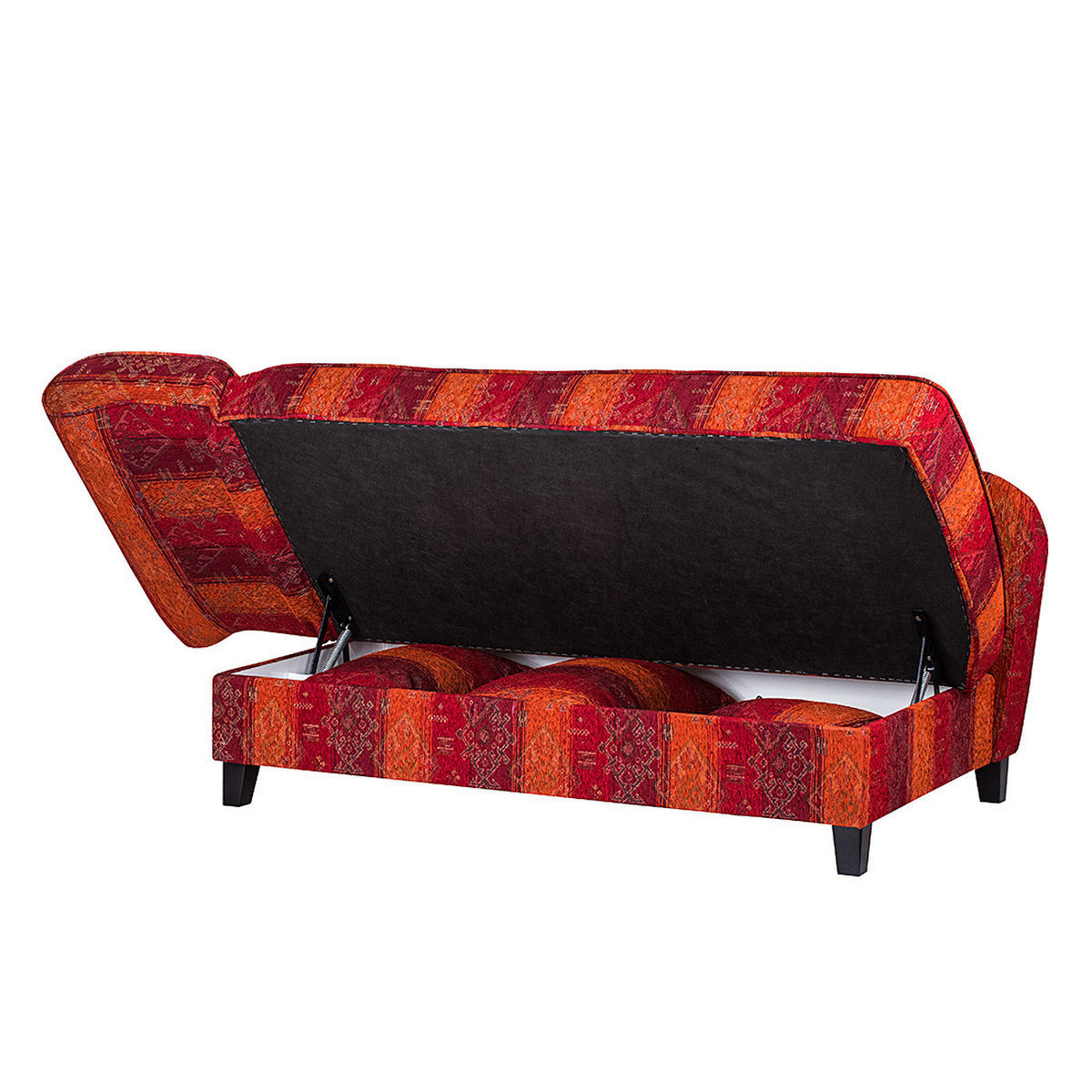 RECAMIERE - Webstoff - Rot - Rot/Orange, Textil (193/82/91cm) - home24