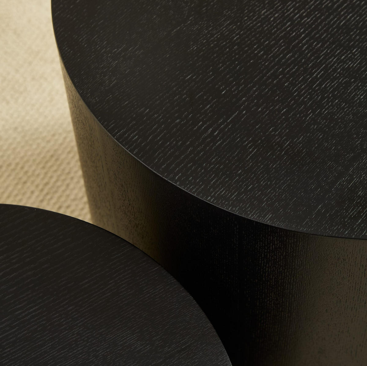 COUCHTISCH-SET 48/38 cm Schwarz, 2-teilig, platzsparend ineinanderstellbar - Schwarz, Holzwerkstoff (48/48/38cm) - BEAOK