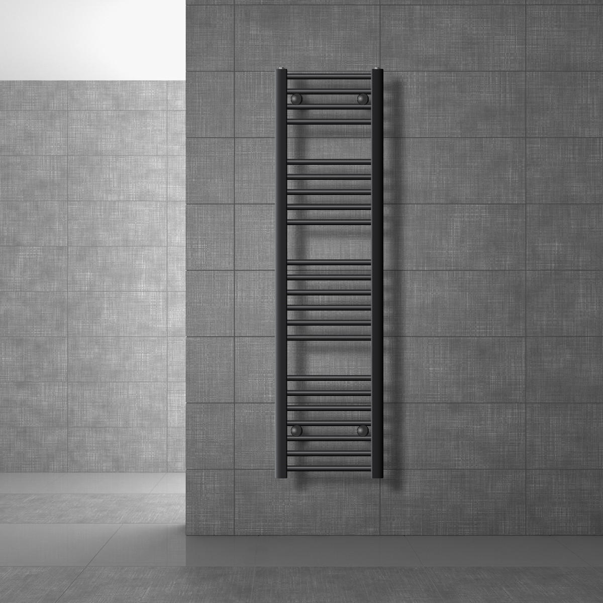 BADHEIZKÖRPER Sahara 300x1400 mm Anthrazit gerade mit Seitenanschluss - Anthrazit, Metall (30/140/5cm) - LuxeBath