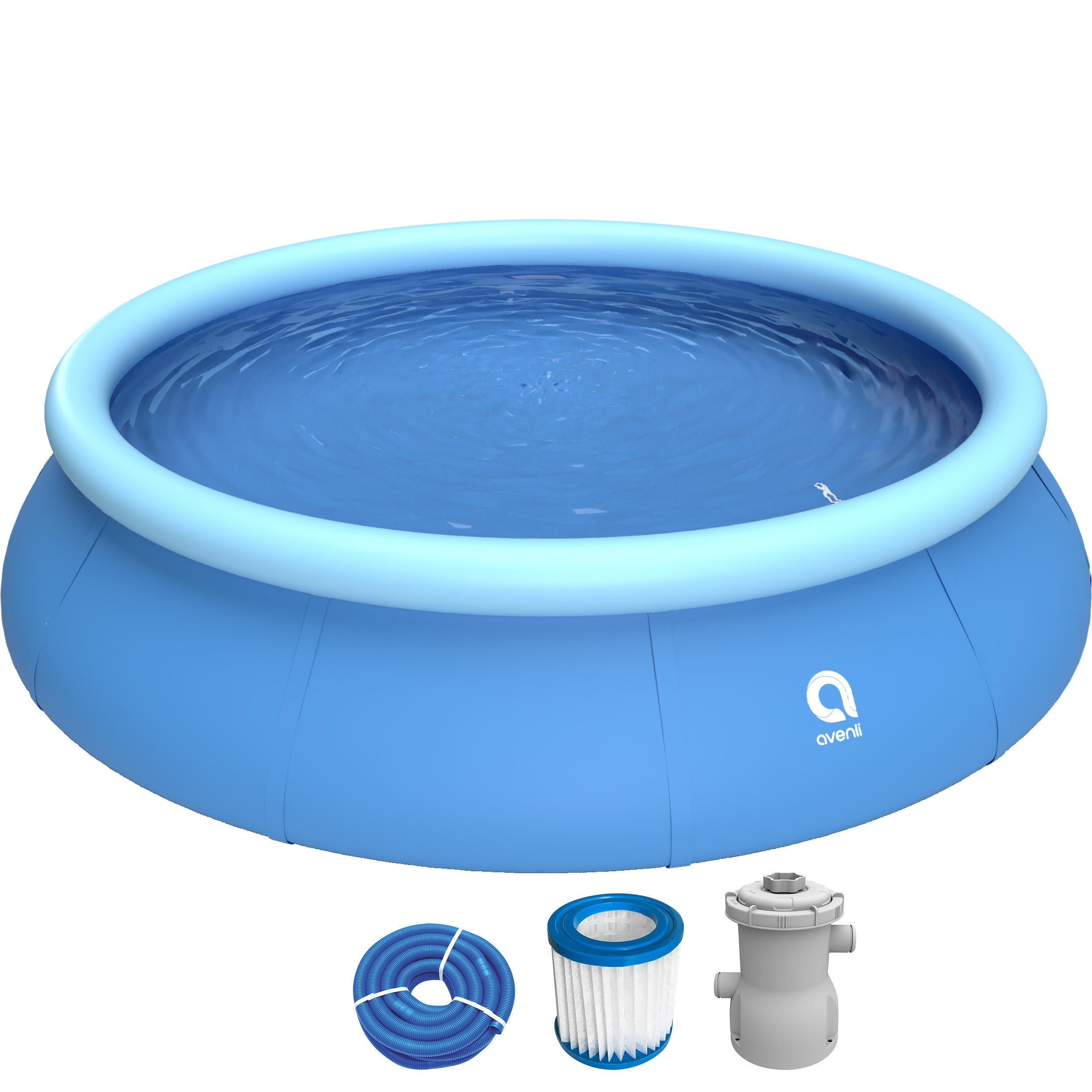 POOL Komplettset Aufstellpool Prompt Set rund 360 x 76 cm blau mit Filterpumpe - Blau, Kunststoff (360/76/360cm) - Avenli