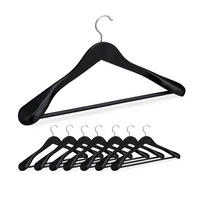 8XVEŠIAKY na oblek - čierna, kov/drevo (6cm) - Relaxdays