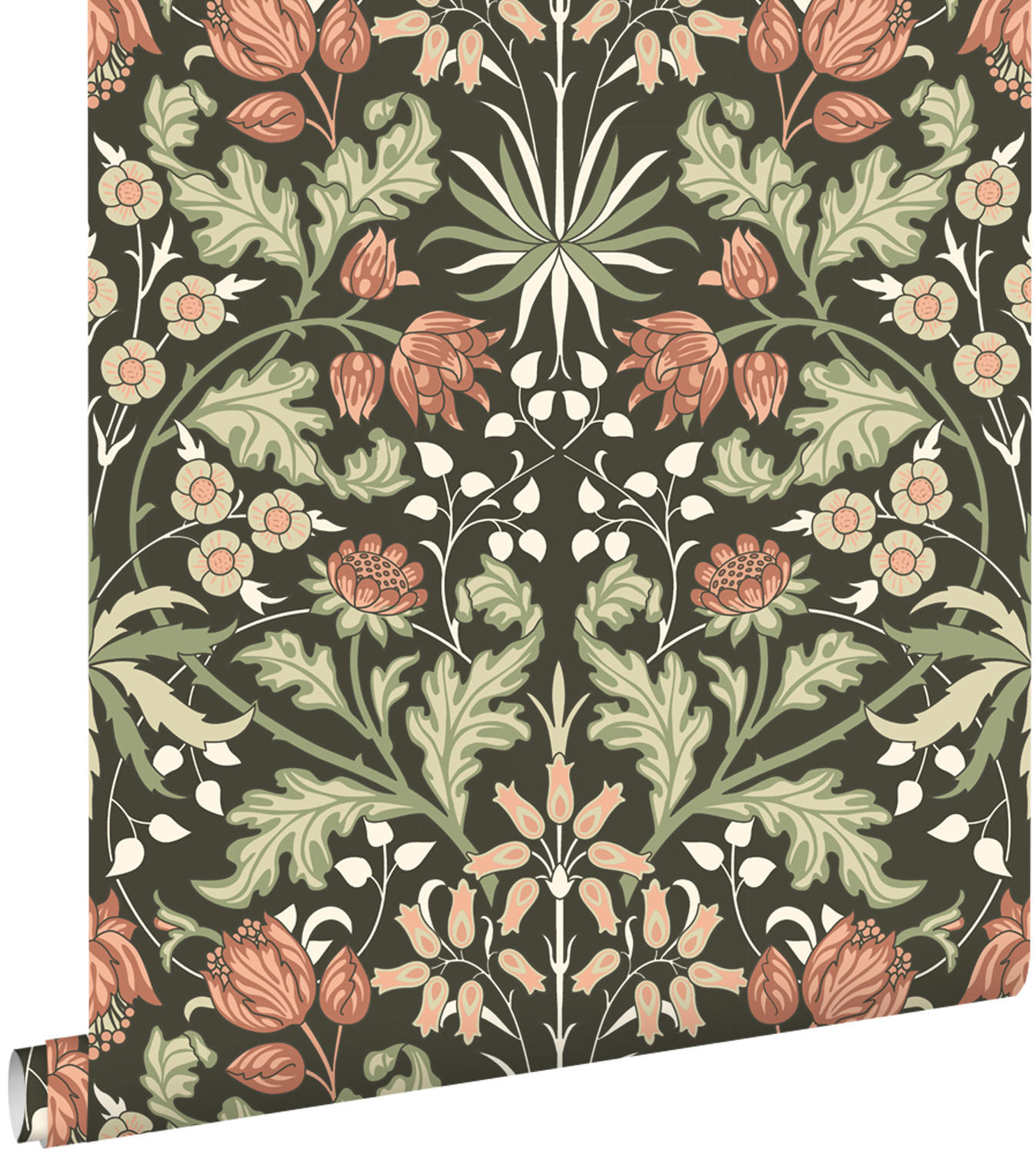 TAPETE Blumenmuster im Jugendstil 50 x 900 cm - Grün, Papier (50/900cm) - ESTAhome