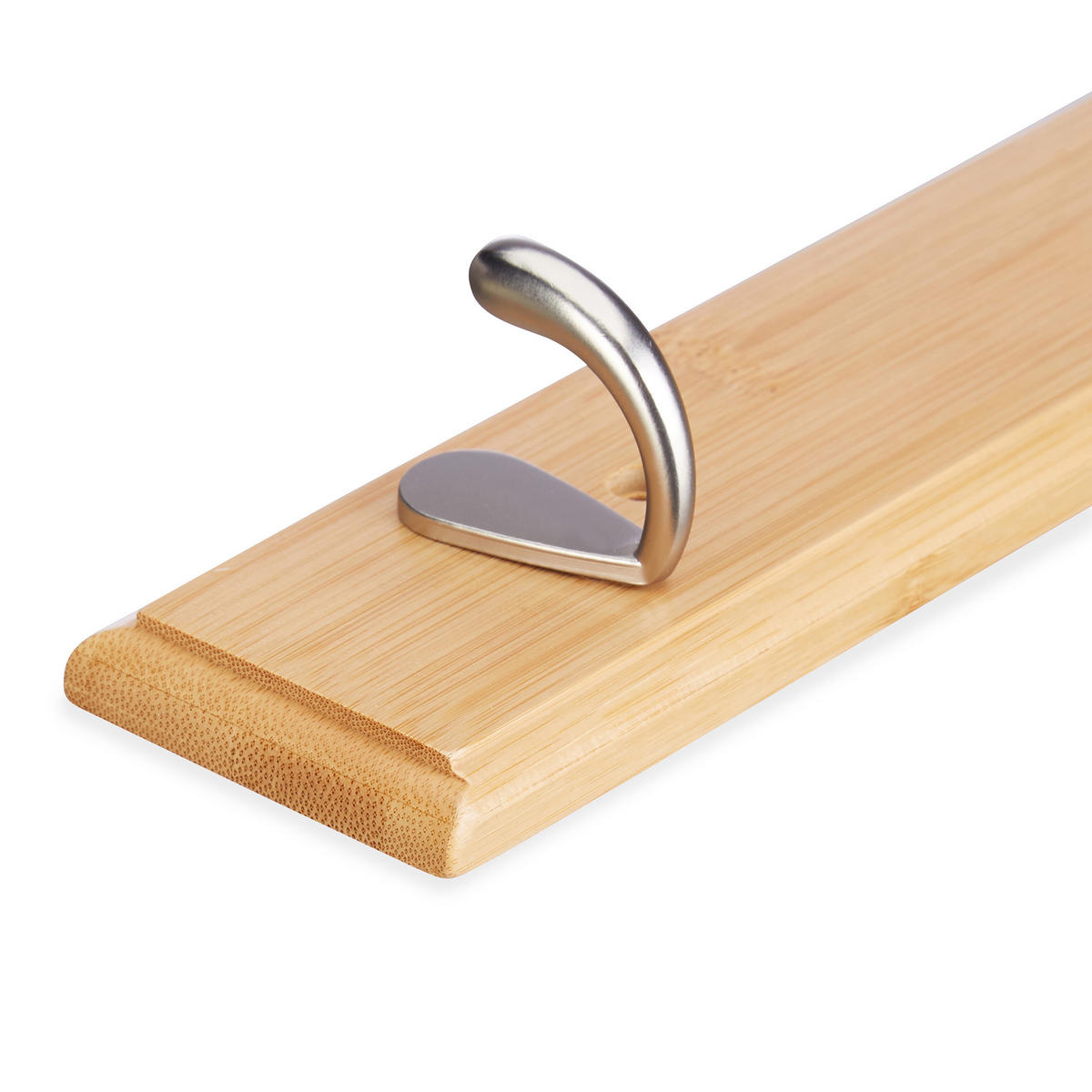 HAKENLEISTE - Hellbraun, Holz/Metall (48.5/6/5cm) - Relaxdays