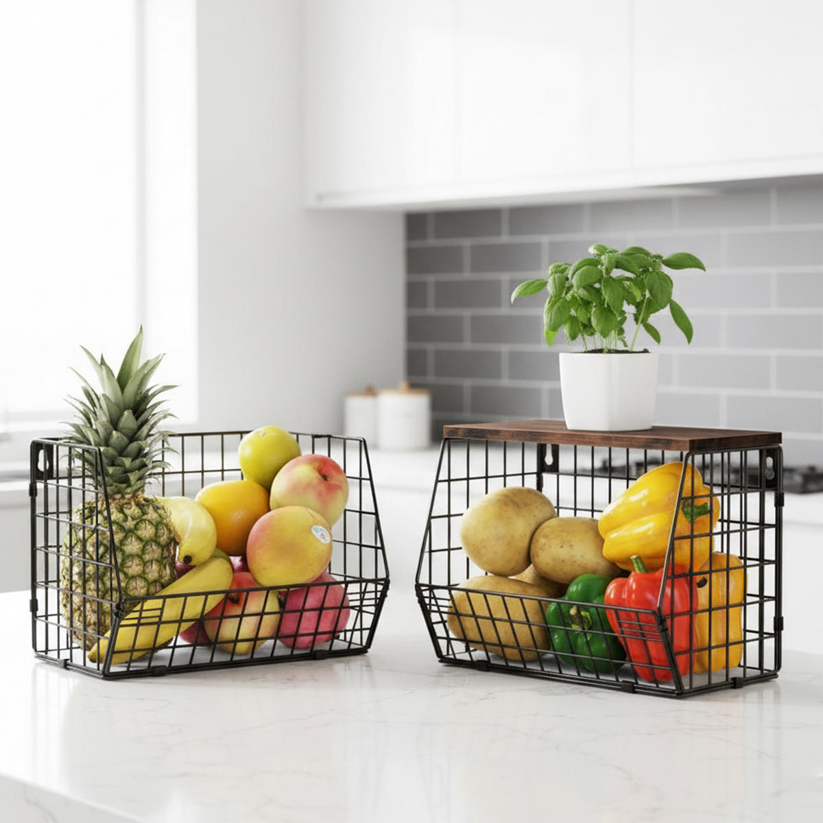 OBSTKORB Wandregal - Schwarz, Holzwerkstoff/Metall (30cm) - Relaxdays