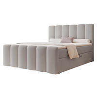 BOXBETT FERRERO 160/200 cm, in Grau, mit Matratze - Grau, Textil (160/200cm) - Idohome