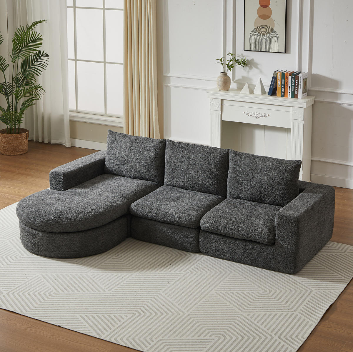 ECKSOFA mit Liegefläche 250/160 cm in Grau - Grau, Textil (160/250cm) - Modenvie