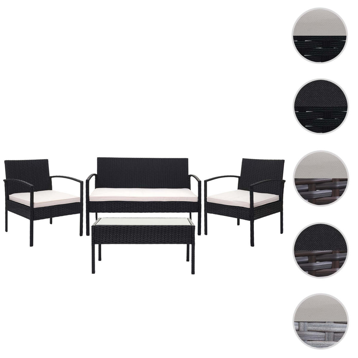 LOUNGE-SET Garten Grau Kissen Dunkelgrau - Grau, Metall - PROREGAL