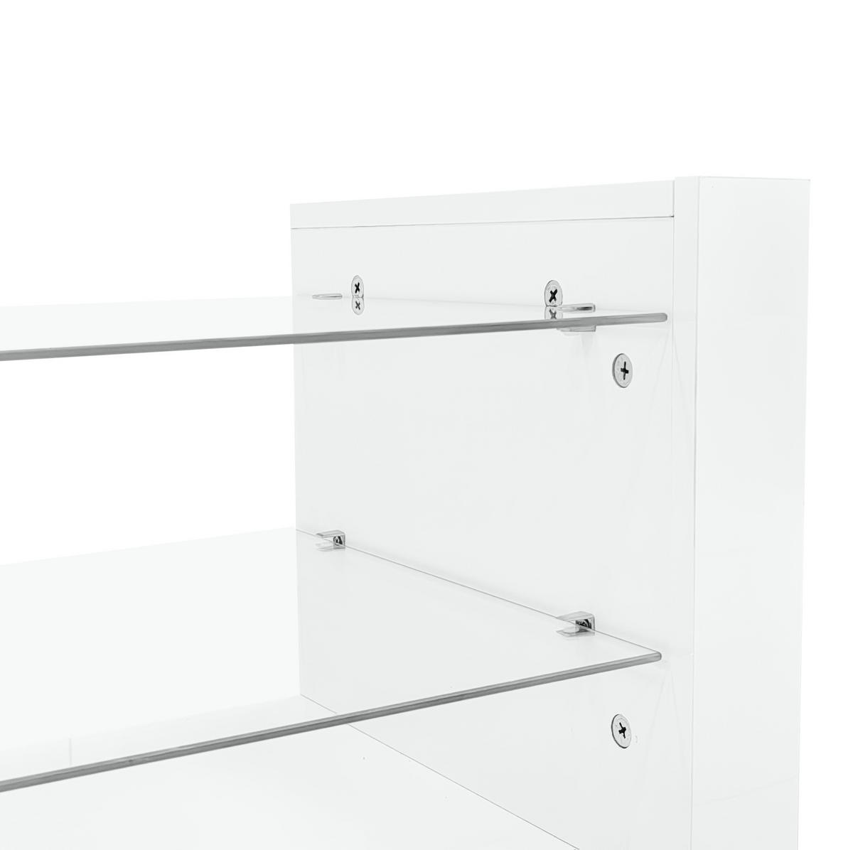 LOWBOARD 181/38/38 cm und 100/50/40.3 cm Weiß aus Spanplatte mit LED-Beleuchtung - Weiß, Holzwerkstoff (50/40/100cm) - OKMYHOME