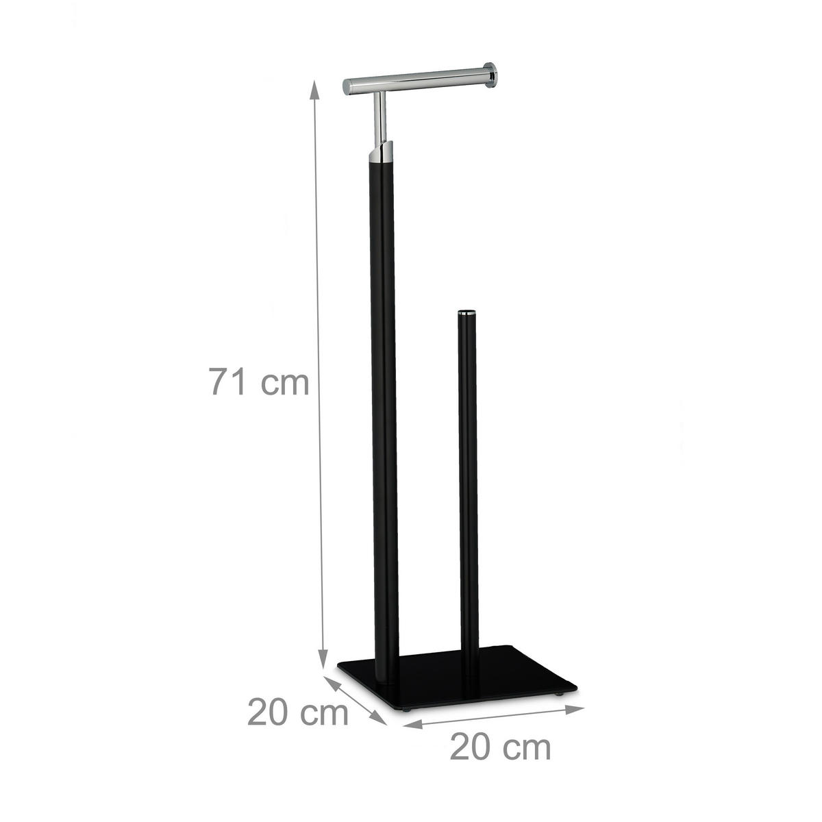 TOILETTENPAPIERHALTER - Schwarz, Metall (20/71/20cm) - Relaxdays