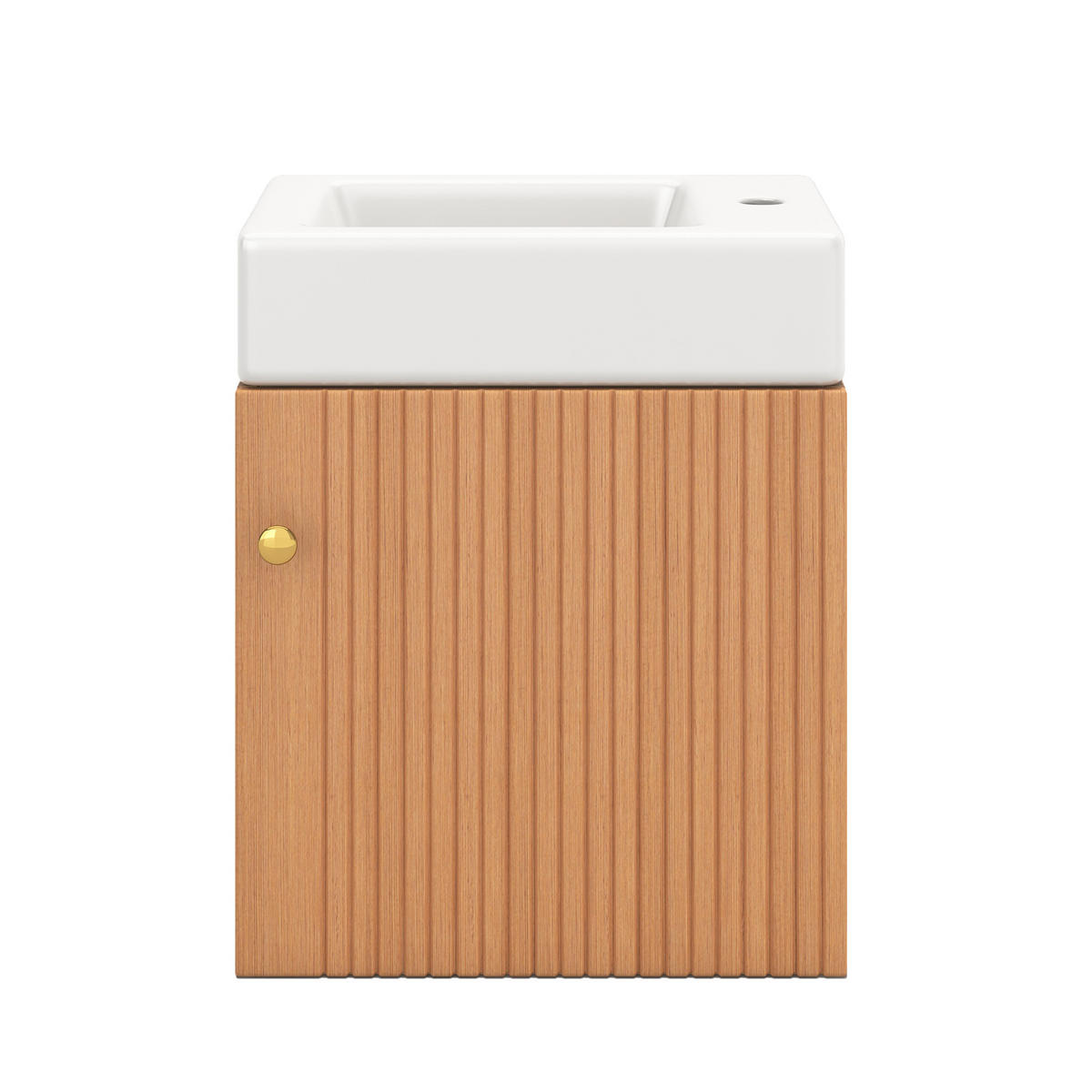 BADMÖBEL Set mit Keramikbecken,Waschtisch mit Unterschrank Braun - Braun, Holz/Keramik (26/56/46cm) - PARAFTA HOME