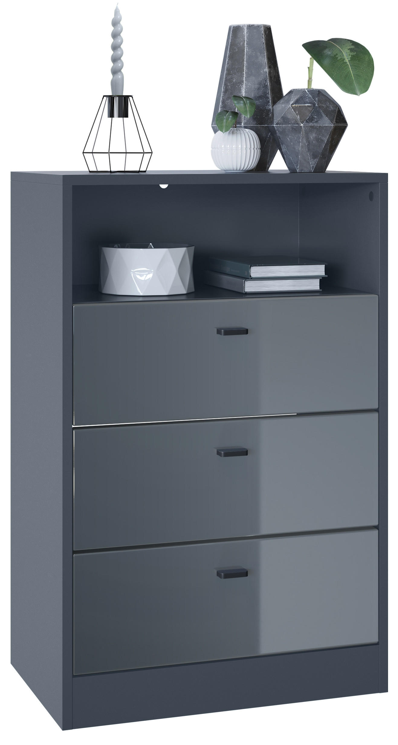 Vladon Kommode Grau 56x86.5x36 cm