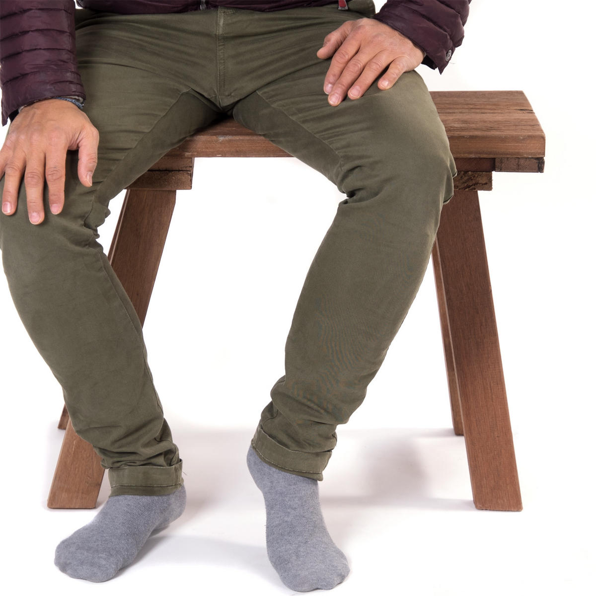 SITZHOCKER Bellagio Massivholz naturfarben - Naturfarben, Holz (60/50/35cm) - DESIGN DELIGHTS