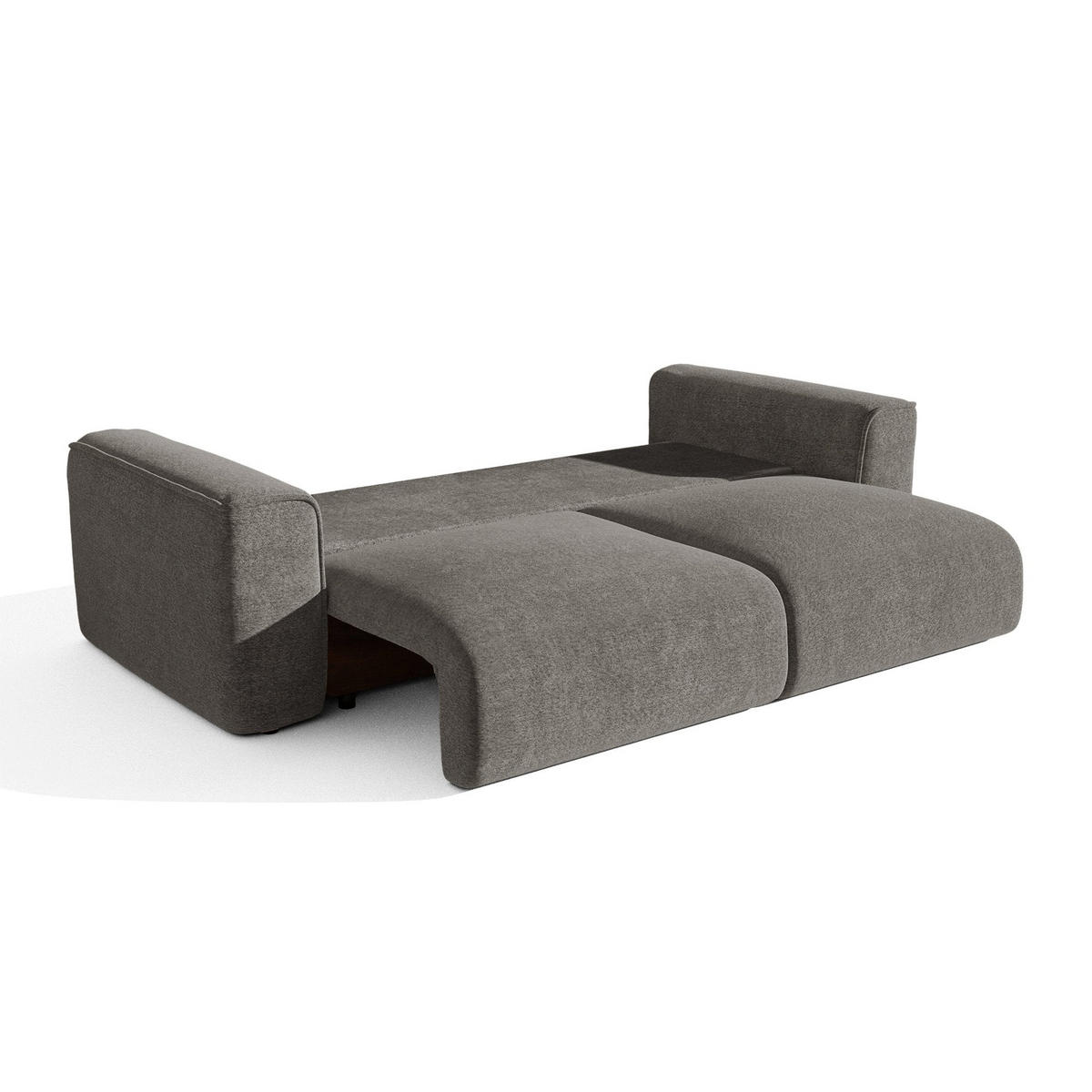 SCHLAFSOFA mit Stauraum COMO Bouclé-Stoff Graphitgrau 254cm - Dunkelgrau/Graphitfarben, Textil (254/78/95cm) - Premium Interiors