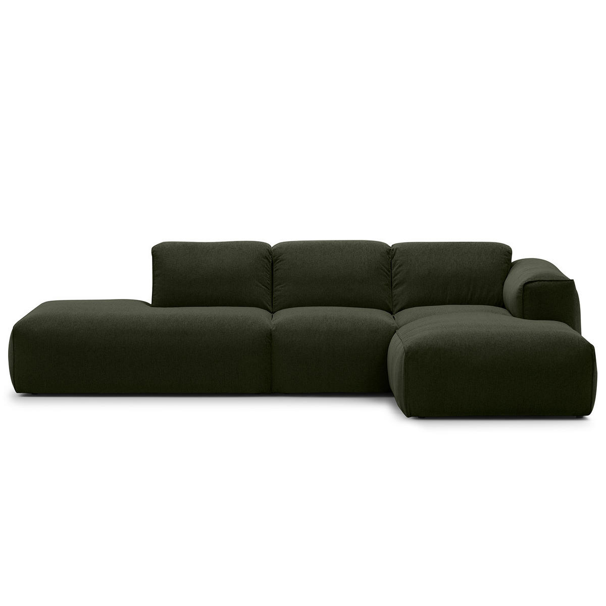 ECKSOFA mit Chaiselongue - Schwarz/Grau, Kunststoff/Textil (290/173cm) - home24