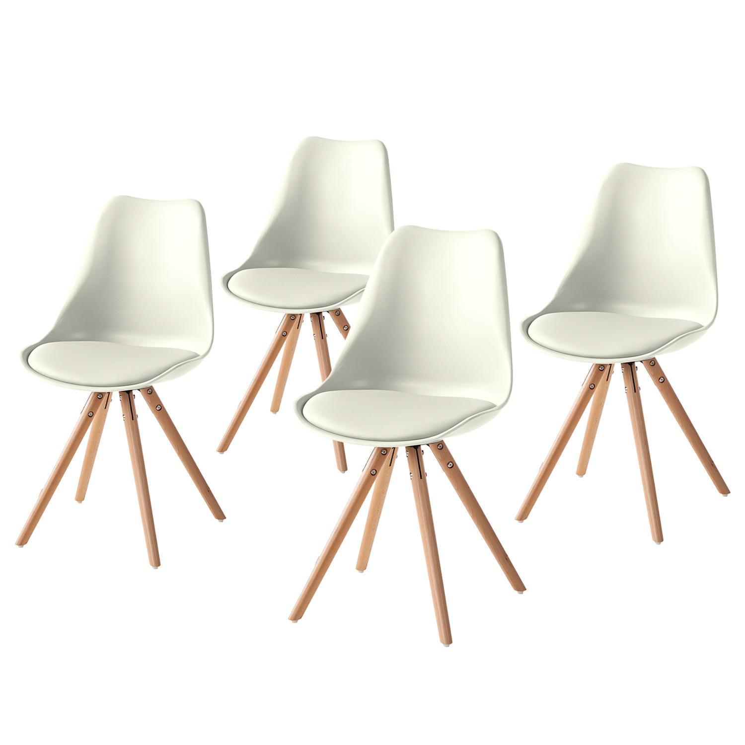 ESSZIMMERSTUHL - Kunststoff / Massivholz - Weiß, Holz/Kunststoff (48/84/54cm) - home24
