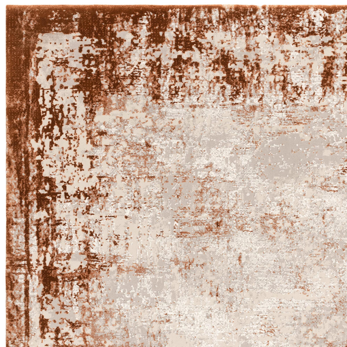 TEPPICH Velours abstrakt mit Bordüren TIBER-Rieti, Terrakotta 200x290 cm - Terra cotta, Textil (200/290cm) - KADIMA DESIGN