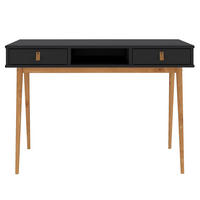 SCHREIBTISCH KIM - Eichefarben/Schwarz, Holz (50/110/76cm) - IDIMEX
