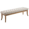 SITZBANK 150/38 cm Stoff creme - Creme/Naturfarben, Holz/Textil (150/46/38cm) - CLP