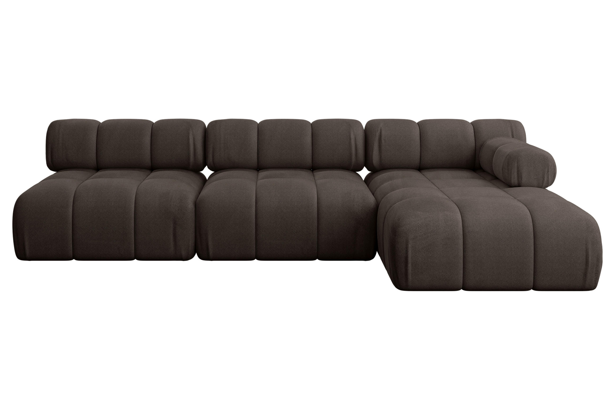 ECKSOFA modulares Sofa Razon-L2 - 285x160x70 cm Braun Velours - Braun, Holzwerkstoff/Textil (285/160cm) - ALTDECOR