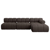ECKSOFA modulares Sofa Razon-L2 - 285x160x70 cm Braun Velours - Braun, Holzwerkstoff/Textil (285/160cm) - ALTDECOR