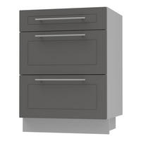 SCHUBLADENUNTERSCHRANK Kvantum D3M/60 60 / 50 / 82cm - Graphitfarben/Grau, Holz/Holzwerkstoff (60/82/50cm) - Feldmann-Wohnen