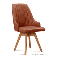 ESSZIMMERSTUHL drehbar (2er-Set) Dotti 52x91x60 Eiche geölt/Cognac - Cognac/Eichefarben, Kunststoff (60/91/52cm) - 58aufmkessel